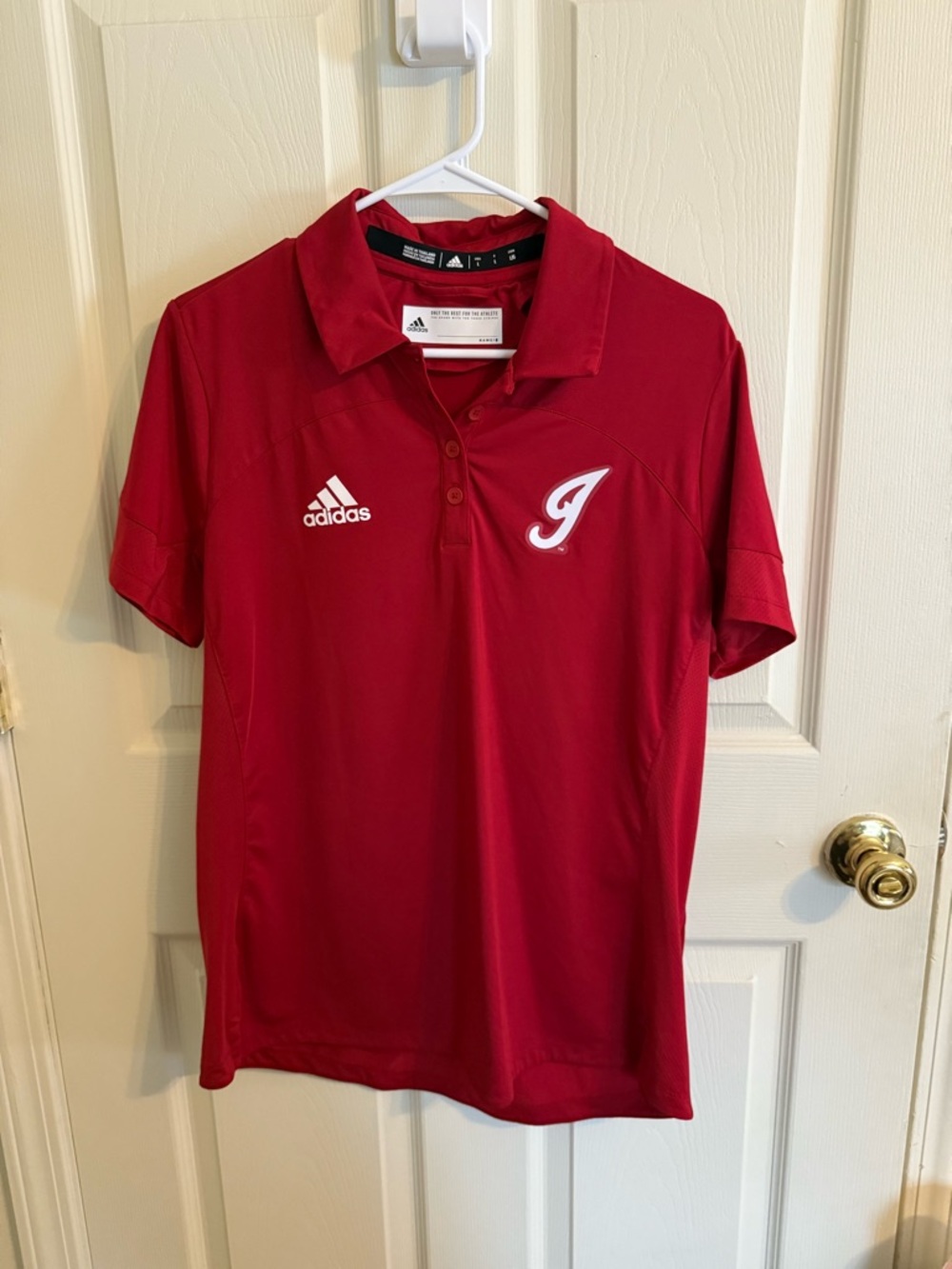 Indiana adidas Men's Red Polo Shirt with White Logos